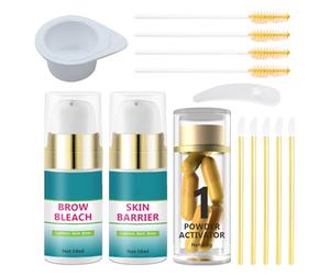 Kit de blanqueamiento de cejas para el hogar - Blanqueador suave y tinte para pieles sensibles de calidad de salón | Rápido y seguro para todo tipo de cejas, maquillaje profesional de cejas