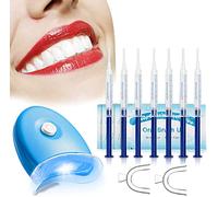 Kit de Blanqueamiento Dental Gel Blanqueador Profesional, Para Manchas de Humo, Dientes Negros, Amarillos-10x3ML Gel, 1x Luz LED, 2x Bandeja Dental
