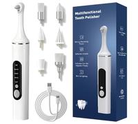 Kit de blanqueamiento dental, limpiador de sarro con 5 cabezales, pulidor de dientes con 5 modos de limpieza y blanqueamiento de dientes, para pulir después de la limpieza dental