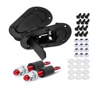 Kit de bloqueo de capó de coche con opción de llave para Jeep Wrangler JK - Bloque de cierre antirrobo para capó - Clip de pasador de acero inoxidable - Aleación de aluminio ABS negro - 13,4 x 2,2 cm