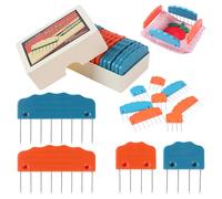 Kit de Bloqueo para Tejer y Ganchillo - Peine y Alfileres Profesionales para Dar Forma a Chales, Mantas y Prendas de Punto (Naranja/Verde)