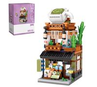 Kit de bloques de construcción de tienda de matcha de calle japonesa de 379 piezas, modelo de ladrillo MOC de arquitectura tradicional de casa de té, regalo creativo de construcción STEM para adultos