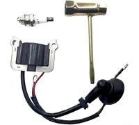 Kit de bobina de encendido para motor 1E36F 2 ciclos Trimmer Brush Ignition | Juego completo de 3 piezas de goma de metal de chispa de alto voltaje para colgar lateral, cuidado del césped