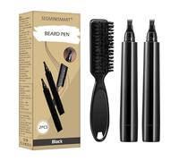 Kit de BolíGrafo de Relleno para Barba,Relleno de Lápiz de Barba para Hombres con Cepillo,Impermeable y Duradero,Kit de Bolígrafo Relleno de Barba para Bigotes y Cejas,Negro,2 Piezas