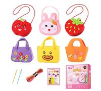 Kit de bolsa de costura para niños, cose tu propio kit de bolsa | Primer kit de costura para niños - No tejido aprende a coser juguetes, primer kit de costura educativo para niños con patrones para ni