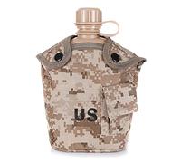 Kit de Bolsa para Estufa de Taza de cantimplora, cantimplora Militar con Taza de Aluminio y Cubierta para Acampar al Aire, Senderismo, mochilero, Supervivencia (Color A)