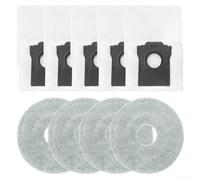 Kit de bolsas de polvo y paños de fregona para aspiradora compatible con JONR X1 MAX, para Everybot Q11, para Deerma X80 ULTRA / X90 Ultra, diseño sin troncos con sello fuerte, 4 fregonas y 5 bolsas