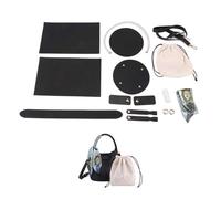 Kit de bolso bricolaje hecho a mano, conjunto material inferior, cubo cuero cosido a casero con correa for el hombro for mujeres(Num2 Black)