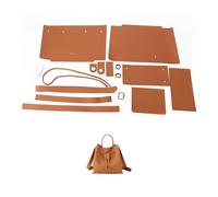 Kit de bolso bricolaje hecho a mano, conjunto material inferior, cubo cuero cosido a casero con correa for el hombro for mujeres(Num3 Brown)