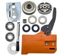 Kit de bomba de aceite con manija de freno de cadena, cubierta lateral del tambor de embrague, con sellos de aceite para cojinetes y placa de barra, compatible con motosierras modelos 50, 51, 55