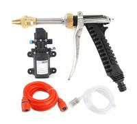 Kit de bomba de agua para lavadora de alta presión portátil de 12 V y 130 PSI, limpiador para lavar el automóvil con motor DC de 80 W, pistola de pulverización de agua a alta