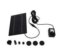 Kit de bomba de agua solar de 9 V, 2,8 W, bomba de fuente de malla antiobstrucción con 4 boquillas de repuesto, dispositivo de circulación de agua ABS para jardín, estanque, baño