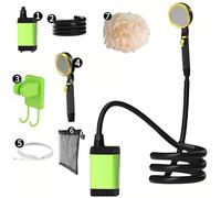 Kit de bomba de ducha portátil para camping, batería de 9000 mAh, caudal de 10 l/min, pantalla inteligente de temperatura, 5 niveles ajustables, incluye manguera y cabezal de ducha para uso en