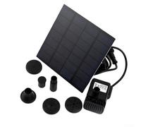 Kit de bomba de fuente solar, bomba de fuente de energía solar con cuatro boquillas, para estanques, peceras, características de agua de jardín, 12 x 12 x 4,5 cm