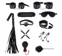 Kit de bondage SM Oziral de 11pcs juego de bondage para cama BDSM Negro