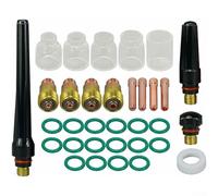 Kit de boquilla de lente de gas para uso de antorcha TIG Stubby para Db17 para Db18 para Db26 WP17 WP18 WP26 con múltiples tipos de taza trasera y aisladores
