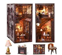 Kit de boquilla de madera estructural, sujetalibros decorativo, librería creativa, kit de Booknook en miniatura, rompecabezas de madera 3D para decoración de casa de muñecas para habitaciones de