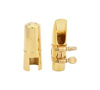 Kit de Boquilla de Saxofón de Metal Premium con Almohadillas de Cojín para Instrumentos Alto Althorn - Tamaño n. ° 6 (Eslogan No. 6) (Eslogan No. 7) (Eslogan No. 8)