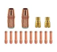 Kit de boquilla de soldadura y difusor de repuesto para Bernard Ns5818C D1, paquete de 10 puntas de contacto T023/T030/T035/T045 cobre latón resistente al desgaste para soldadura industrial Mig