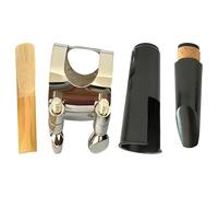 Kit de boquilla para clarinete Bb, pieza de boca de baquelita con lengüeta, tapa, clip plateado y cojines de dientes, accesorios portátiles para instrumentos de viento de madera para principiantes
