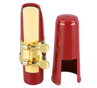 Kit de boquilla para saxofón alto con ligadura de metal, almohadillas de almohadillas de lengüetas y tapa de plástico, accesorios de repuesto para saxofón alto (rojo)