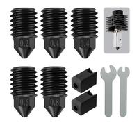Kit de Boquillas de Acero Endurecido para Impresoras 3D 0,2/0,4/0,6/0,8 mm Extrusora de Metal Boquilla Compatibles con Bambu Lab P1P/P1S Anycubic Kobra 3 Combo Flashforge Adventurer 5M