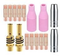 Kit de boquillas de antorcha de soldadura 15AK para MB15 para MIG para soplete de soldadura MAG consumibles compatibles con LUX Merkle GYS Telwin EWM con puntas de cobre y latón