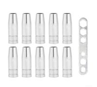 Kit de boquillas de gas cónicas de 13 piezas para antorcha Binzel 15AK MIG, copas de escudo de cobre y llave para soldadura MAG