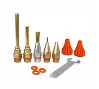 Kit de boquillas de pistola de pegamento termofusible de latón, paquete de 11 boquillas largas a prueba de fugas, incluye cubierta de seguridad para trabajos detallados, compatible con pistolas de