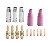 Kit de boquillas de soplete de soldadura para 15Ak y Mb15, paquete de 6 puntas de contacto de 1,0 mm con soportes, boquilla de gas y componentes de loza compatibles con equipos Mig Mag