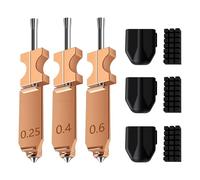 Kit de Boquillas para Flashforge AD5X - Boquillas de 0,25 mm / 0,4 mm / 0,6 mm con Fundas de Silicona y Limpiadores de Boquilla, Accesorios para Impresora 3D