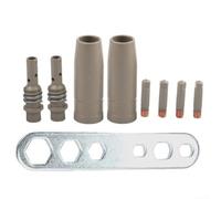 Kit de boquillas y puntas de soldadura Mig para antorcha 15AK 4 puntas, 2 boquillas, 2 soportes, 1 llave, todo con conductividad y durabilidad mejoradas (0,6 mm)