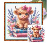 Kit de bordado con puntos de cruz, para animales, flores, 14 ct, para principiantes, arte y decoración del hogar