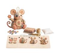 Kit De Bordado: Conjunto De Artesanía De Animales, Proyecto De De Ratón, Paquete De Arte De Puntada Hecho A Mano, Pieza De Exhibición Decorativa, De Actividades Creativas Para Principiante