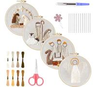 Kit De Bordado De BeléN, Kits De Punto De Cruz NavideñO, Kit De Bordado NavideñO, Kits De Punto De Cruz Para Principiantes, Kit De Bordado Diy Para DecoracióN De La HabitacióN Del Hogar (Mix)