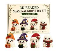 Kit de bordado de cuentas de animales pequeños, lindo kit de proyecto de fabricación de fantasmas de temporada con cuentas 3D, ki t de cuent as con temática de animales, juego de juguetes artesanales