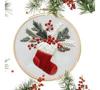 Kit de bordado de escenas navideñas, patrones de Navidad bordados, kit de bordado a mano, kit de bordado fácil para principiantes, kit de manualidades navideñas creativas para fiestas