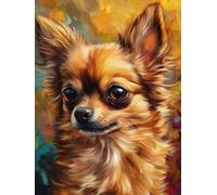 Kit de bordado de punto de cruz DIY Kit de punto de cruz con animales Corgi, perro y flores de tulipán Kit de punto de cruz de algodón de 11 CT-40X50CM