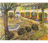 Kit de bordado de punto de cruz DIY Kit de punto de cruz "Patio del hospital", pintura al óleo de Van Gogh Kit de punto de cruz de algodón de 11 CT-40X50CM