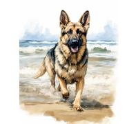 Kit de bordado de punto de cruz, perro pastor alemán de la suerte, patrones de cruz impresos, kit de punto de aguja para manualidades, kits de iniciación para principiantes, regalos hechos a mano, 11