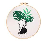 Kit de bordado feminista para principiantes - Line Art Girls Hoop Art - Kit de bordado para principiantes (patrón G)