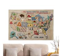 Kit de bordado para principiantes, 250 aniversario, mapa de Estados Unidos, bordado completo, juego completo de punto de cruz, para el 4 de julio, Día de la Independencia, Día de los Caídos