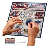 Kit de Bordado para Principiantes - Bandera Americana 250 Aniversario Patriótico | Kit de Manualidades de Bordado para Principiantes 4 de Julio,para Mamá Novia Amante de la Historia Veterano Día de lo