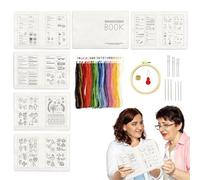 Kit De Bordado Para Principiantes - Kit Práctico Clásico de Bordado,Guía Interactiva Para Aprender Ocio Creativo Reutilizable En Casa