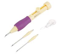 Kit de Punzón de Aguja de Bordado, con 3 Tamaños de Bolígrafo de Aguja para Bricolaje y Manualidades Yellow + Purple