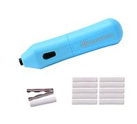 Kit de borrador eléctrico, lápiz de goma portátil automático, bolígrafo de borrador eléctrico, azul/rosa/gris, operado por 2 pilas AAA con 10 recambios de goma