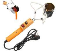 Kit de bote de plomo de horno de fusión eléctrico, calendario de potencia de plomo de mano 500W 360 ° Rango de temperatura de la olla giratoria 150-450 ℃