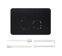 Kit de botón de descarga de inodoro de repuesto para panel compatible con cisterna de inodoro, piezas de reparación de baño con acabado dorado mate, color blanco, negro, diseño moderno (negro)