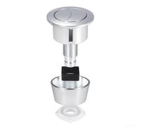 Kit de botones de control de descarga para cubiertas de cisterna de inodoro que soportan modos de descarga total y parcial con ajuste de agujero de 20 mm y 40 mm (plateado)