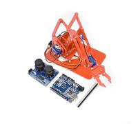 Kit de brazo de garra de robot acrílico sin montar para aplicaciones Arduino, incluyendo integración de sensores de planificación de movimiento y pruebas de código (naranja pro)